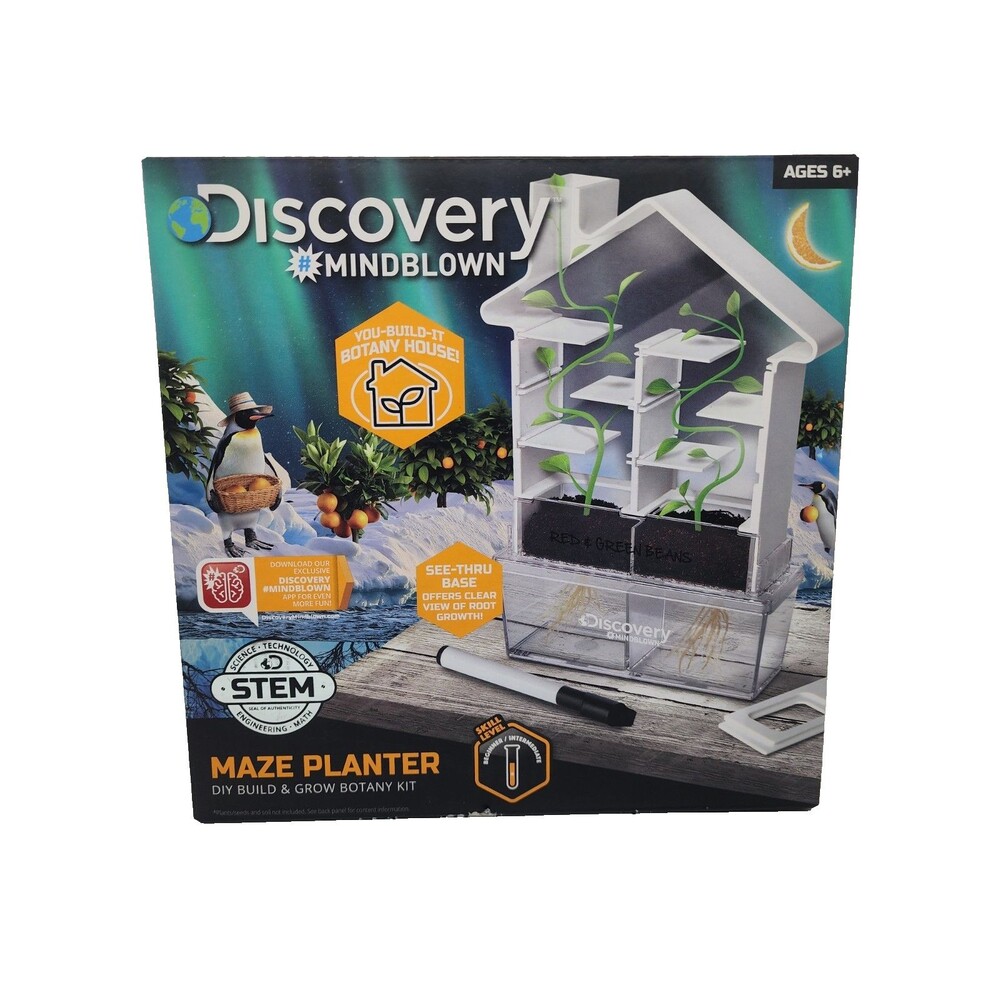 Discovery Mindblown STEM Maze Planter DIY Build & Grow Botany House Kit Ages 6+